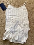 Strawberry Vest Shorts 2 Pieces Set Woman Eyelet Bow Slim Tank Top with Elastic Waist Patchwork Straight Short Pant Sweet Sets-belleandkai.com