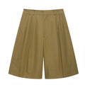 Willshela Women Fashion With Pockets Green Pleated Front Zipper Mini Shorts Vintage High Waist Female Chic Lady Shorts-belleandkai.com