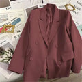 Women's Blazer Double Breasted Office Wear Suit Coats 2025 Fashion Jackets Long Sleeve Flap Pockets Chic Female Outerwear-belleandkai.com