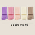 5 or 10 Pairs Women Sports Toe Socks with Separate Fingers High Tube Five Finger Cotton Crew Socks Yoga High Quality-belleandkai.com