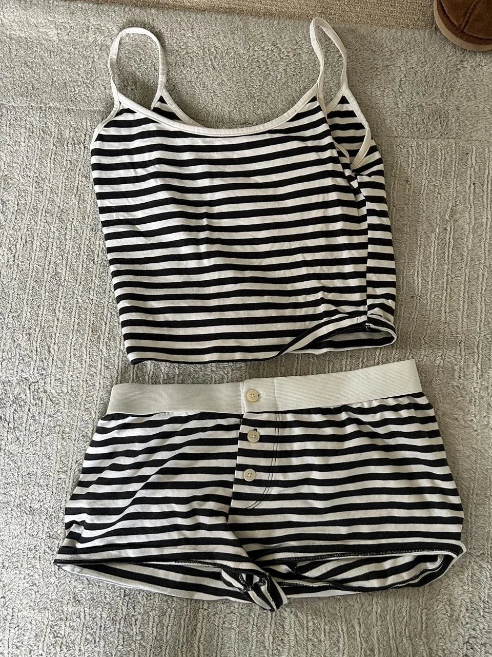 Strawberry Vest Shorts 2 Pieces Set Woman Eyelet Bow Slim Tank Top with Elastic Waist Patchwork Straight Short Pant Sweet Sets-belleandkai.com