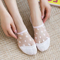 5 Pairs Women Polka Dot Patterned Socks Fashionable Versatile Trendy Creative Socks Comfortable Breathable Casual Short Socks-belleandkai.com
