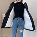 Women Windbreaker Jackets 2025 New Autumn Winter Mid-Length Loose Coat Hooded Lace-up Female Jacket Plus Velvet Warm Outwear Fe-belleandkai.com