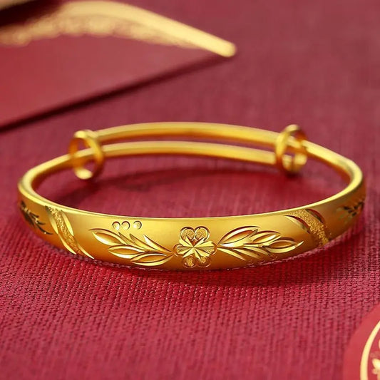 Sparkling Starry Sky Women's Bracelet, 24K Pure Gold AU999, Shining Like a Galaxy on Your Wrist-belleandkai.com