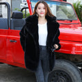 Winter Furry Coat Hairy Woman Jacket Thick Rabbit Fur Coat Female Plush Overcoat Comfort Fur Coat-belleandkai.com
