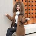 Women Parka Fashion Long Coat Wool Liner Hooded Parkas 2023 New Winter Jacket Slim with Fur Collar Warm Snow Wear Padded Clothes-belleandkai.com