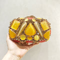WHTUOHENLarge Silver Stones Wedding Dress Purses Women Bridal Crystal Handbags Rhinestone Party Prom Evening Clutches Minaudiere-belleandkai.com