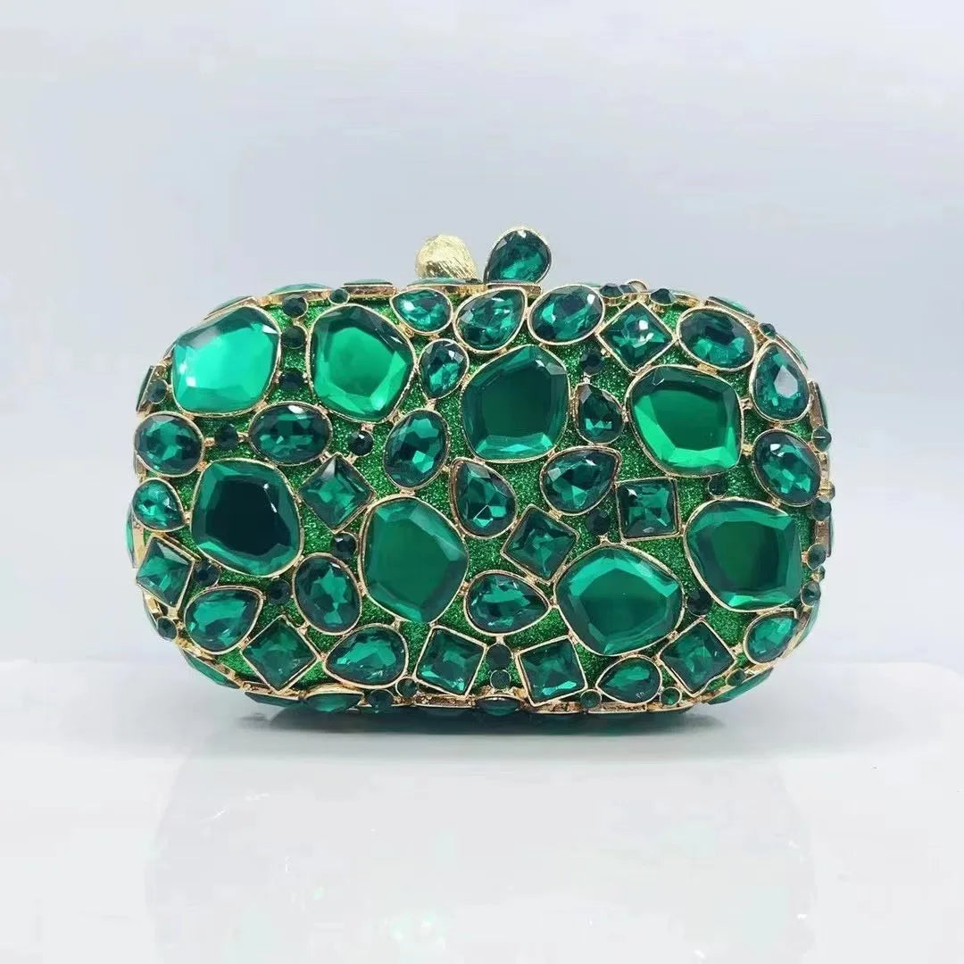 WHTUOHENLarge Silver Stones Wedding Dress Purses Women Bridal Crystal Handbags Rhinestone Party Prom Evening Clutches Minaudiere-belleandkai.com