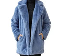 Winter Furry Coat Hairy Woman Jacket Thick Rabbit Fur Coat Female Plush Overcoat Comfort Fur Coat-belleandkai.com