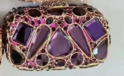 WHTUOHENLarge Silver Stones Wedding Dress Purses Women Bridal Crystal Handbags Rhinestone Party Prom Evening Clutches Minaudiere-belleandkai.com