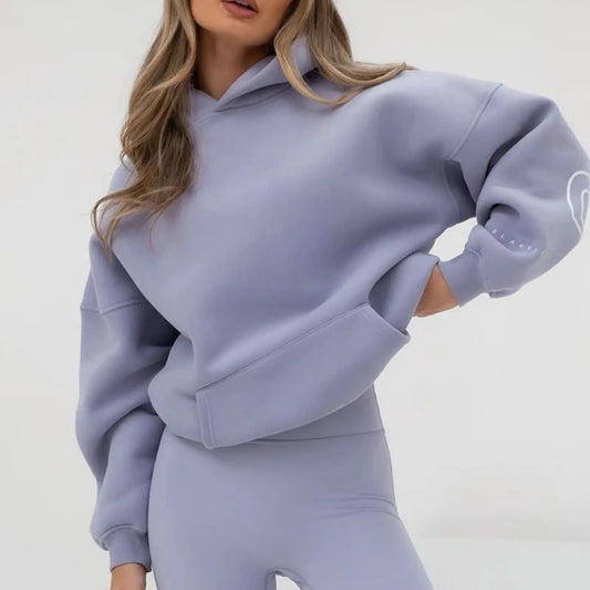 Classic Solid Color Simple Lazy Style Basic Hoodies For Men And Women Letter Printed Soft Sports Pullover Sweatshirt-belleandkai.com
