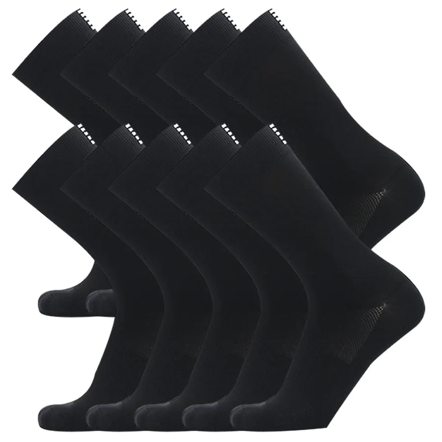 1/5/10/20pair Mid-Calf Athletic Socks For Cycling Running, Sweat-absorbing Breathable Sports Socks For Men Women-belleandkai.com