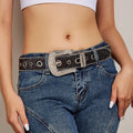 Stylish Rhinestone Western Cowgirl Style Y2K Belt Sparking Pu Leather BB Belts Jeans Dress Accessories For Women-belleandkai.com