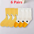 10 Pairs Cartoon Women Socks Fashionable And Versatile Cute Design Funny Goose Breathable Soft Comfortable Women Casual Socks-belleandkai.com