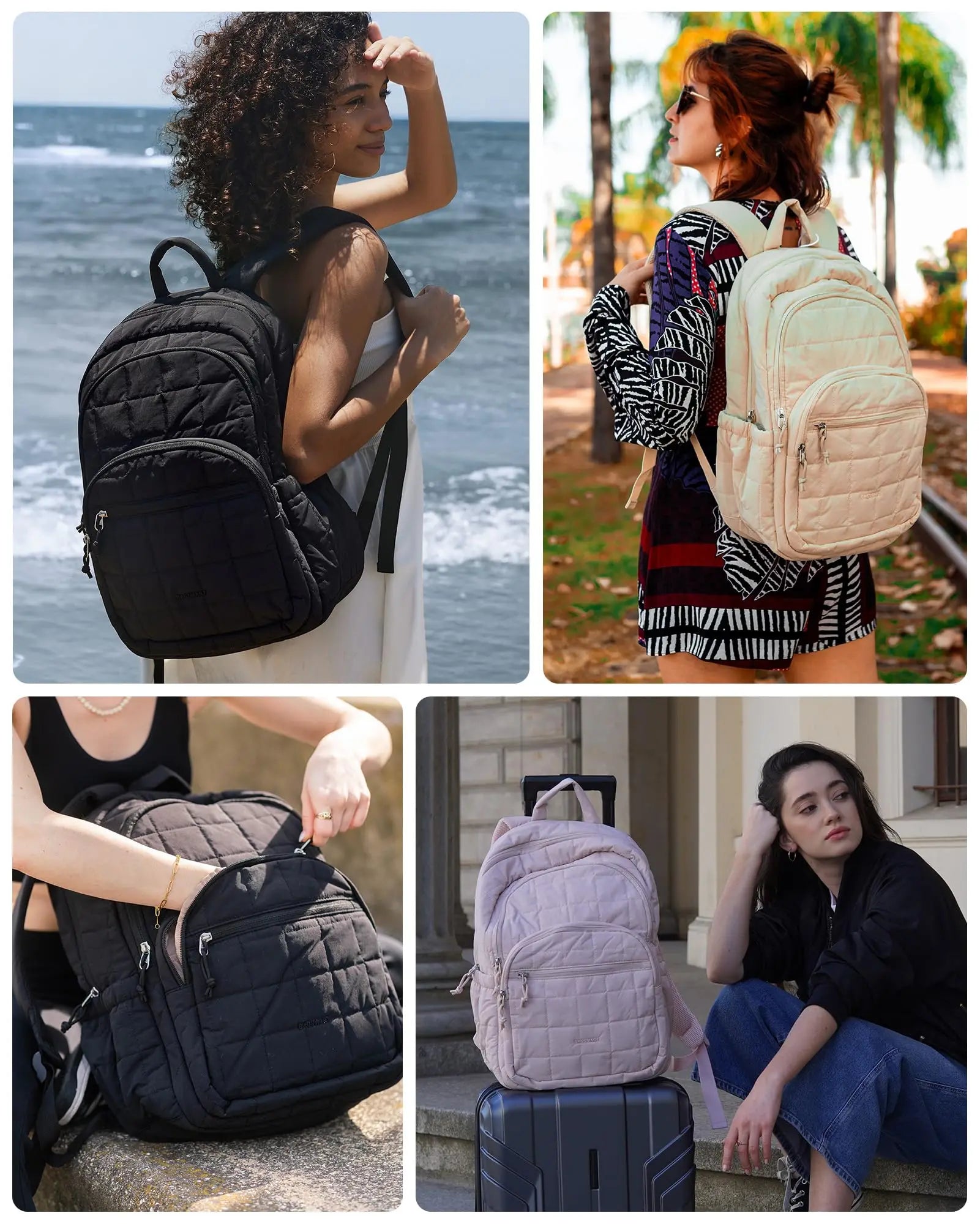 BAGSMART Women's Backpack School Bag for Girls Waterproof Large College Backpack Travel Backpacks Women Laptop Book bag-belleandkai.com