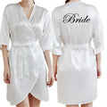 Rose Gold Women Bathrobe White Letter Bride Bridesmaid Mother Maid of Honor Get Ready Bridal Party Robes Gifts Dressing Gown-belleandkai.com