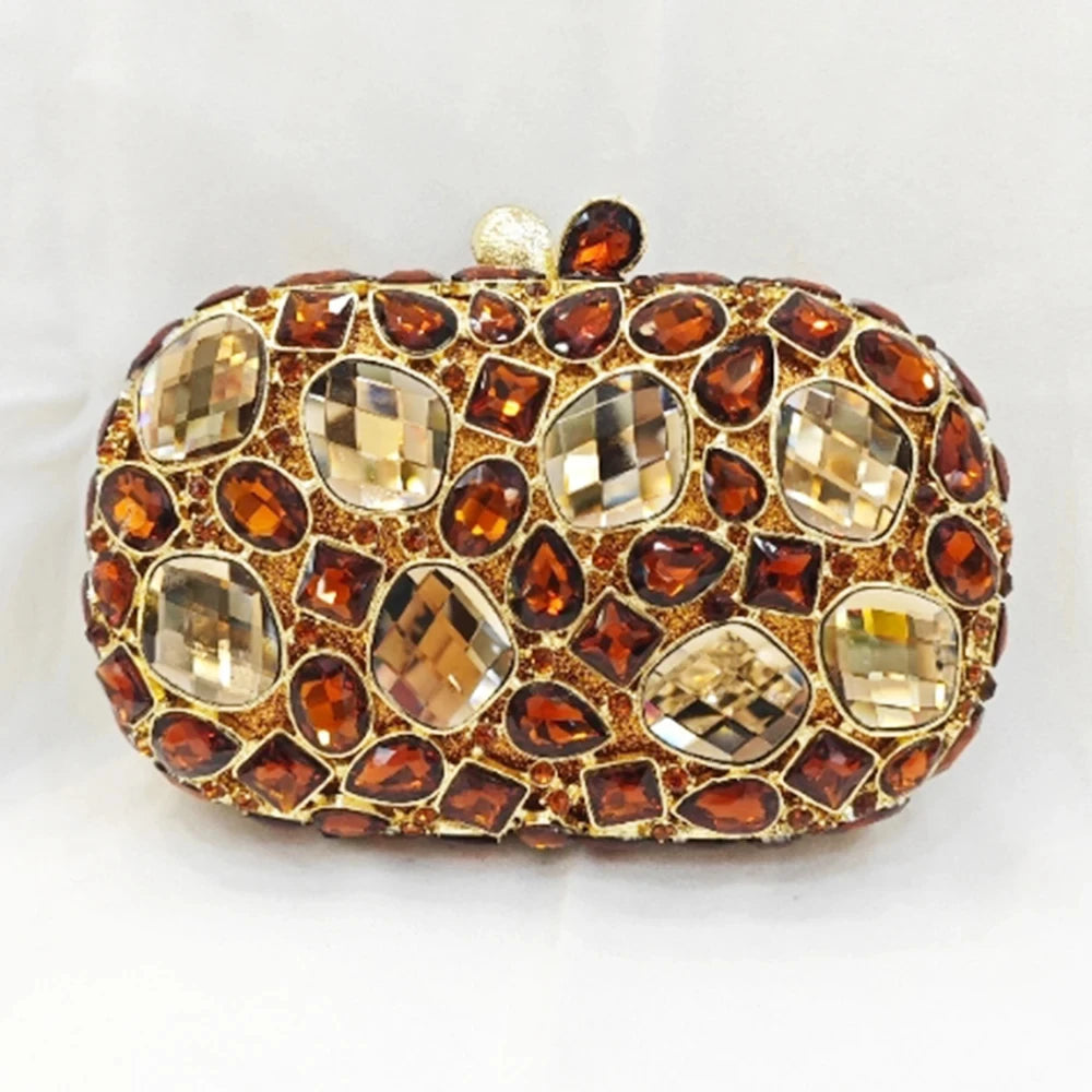 WHTUOHENLarge Silver Stones Wedding Dress Purses Women Bridal Crystal Handbags Rhinestone Party Prom Evening Clutches Minaudiere-belleandkai.com