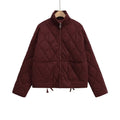 BSK&TRAF2025 Autumn New Collection Women's Simple Series Multi color Selection Stand up Collar Quilted Warm Cotton Jacket Coat-belleandkai.com