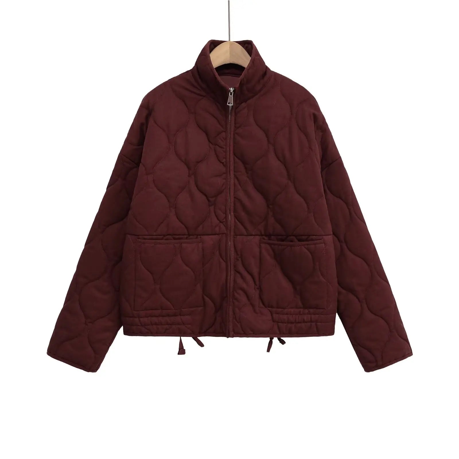 BSK&TRAF2025 Autumn New Collection Women's Simple Series Multi color Selection Stand up Collar Quilted Warm Cotton Jacket Coat-belleandkai.com