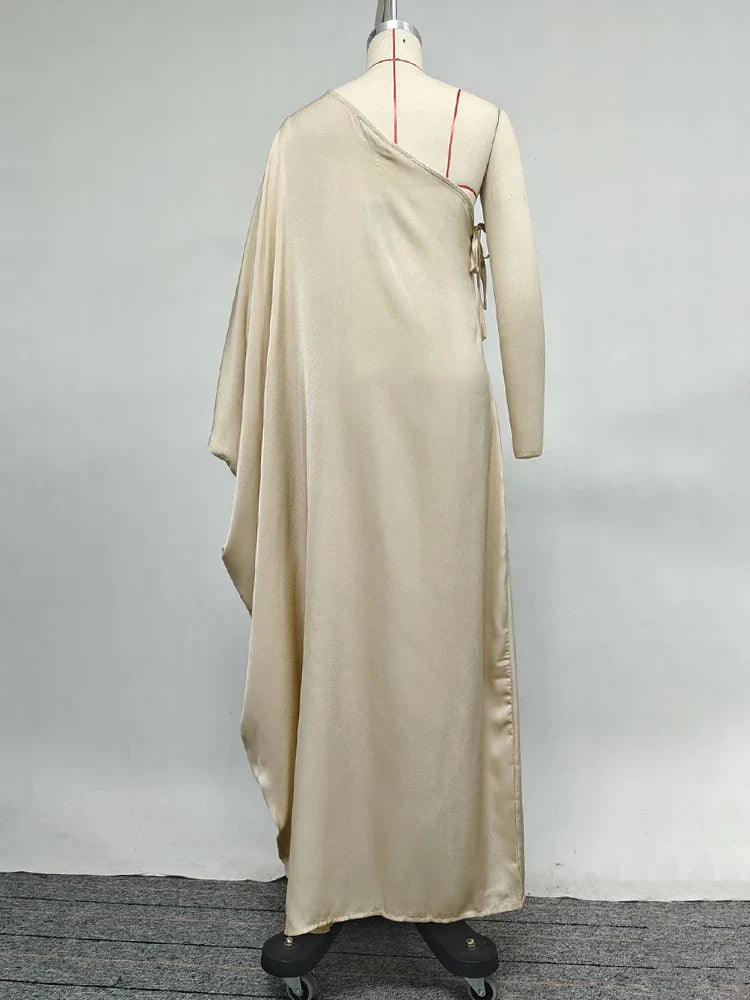Elegant Batwing Sleeves Solid Color Split-Joint-belleandkai.com
