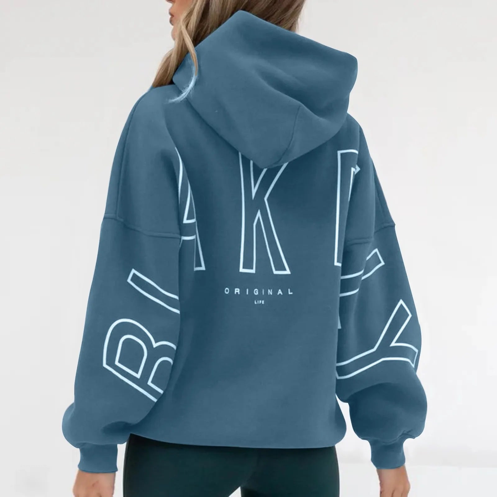 Classic Solid Color Simple Lazy Style Basic Hoodies For Men And Women Letter Printed Soft Sports Pullover Sweatshirt-belleandkai.com