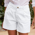 Women'S Summer Shorts Soft Stretch Twill Shorts With Side Pockets Classic Solid Straight Button Daily Commute Comfy Shorts-belleandkai.com