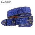 Skull Rhinestone Belts For Women Men Y2K Leather Strap Crystal Studded Western Cowgirl Cowboy Diamond Bling Bling Belt-belleandkai.com