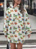 Women's hooded pullover sweatshirt fashion loose autumn and winter hoodie Disney chic retro print long-sleeved dress-belleandkai.com