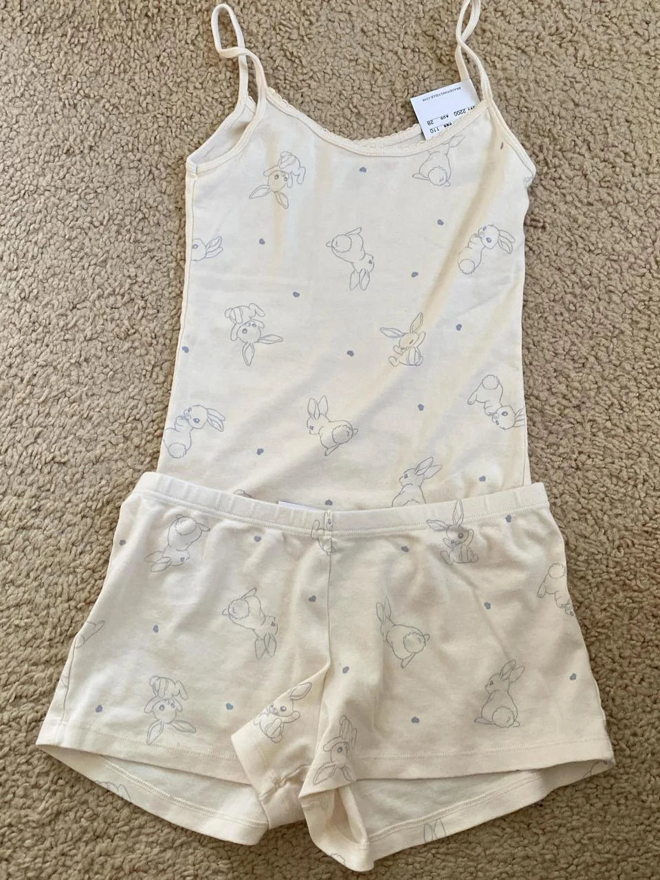 Strawberry Vest Shorts 2 Pieces Set Woman Eyelet Bow Slim Tank Top with Elastic Waist Patchwork Straight Short Pant Sweet Sets-belleandkai.com