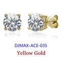 DJMAX 0.5-2ct Moissanite Diamond Stud Earrings for Women Original 925 Sterling Silver Lady's Moissanite Earring New 2025-belleandkai.com
