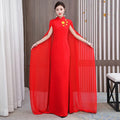 Elegant Chinese Style Cheongsam Evening Gown with Shawl for Women Stage Performance Costume New Hot Sale Of The Season Trend Mod-belleandkai.com