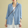 Women's Autumn Cotton Coats ZANZEA Fashion Lapel Neck Long Sleeve Blazer Thin Jackets Casual Officewear Suits OL Work Outwears-belleandkai.com