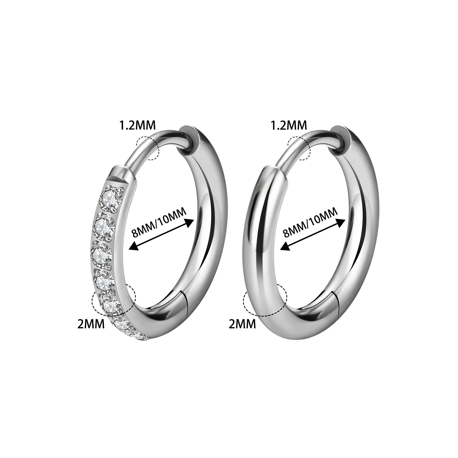1/10pcs G23 Titanium Hoop Earring For Women Piercing Nose Ring ASTM F136 Body Jewelry Accessories Wholesale 2024 New-belleandkai.com