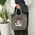 1 PC Fashion Japanese Harajuku Style Nylon Waterproof Handbag Embroidered Shopping Bag Hand-held Women's Shoulder Bag All-match-belleandkai.com