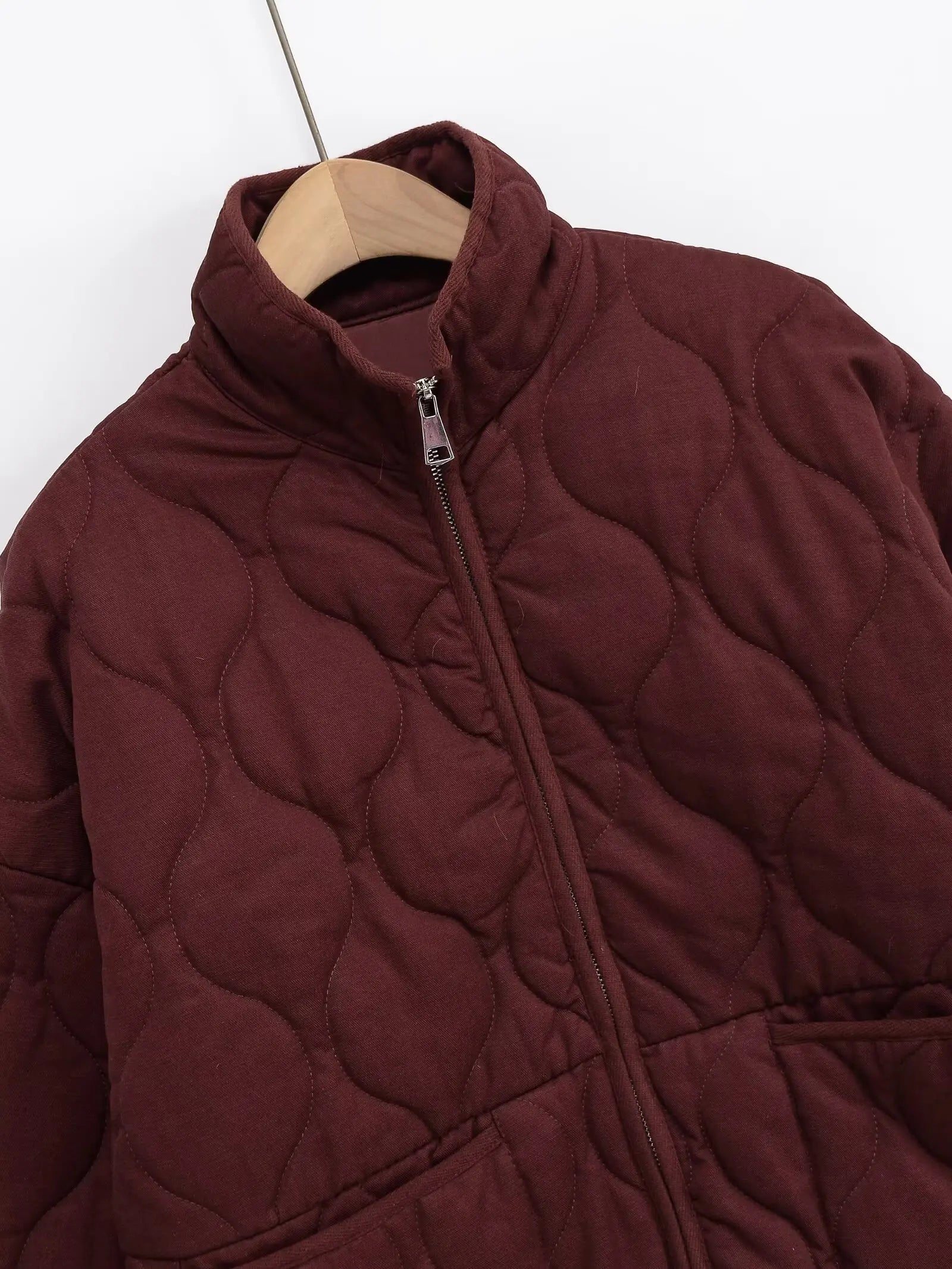 BSK&TRAF2025 Autumn New Collection Women's Simple Series Multi color Selection Stand up Collar Quilted Warm Cotton Jacket Coat-belleandkai.com