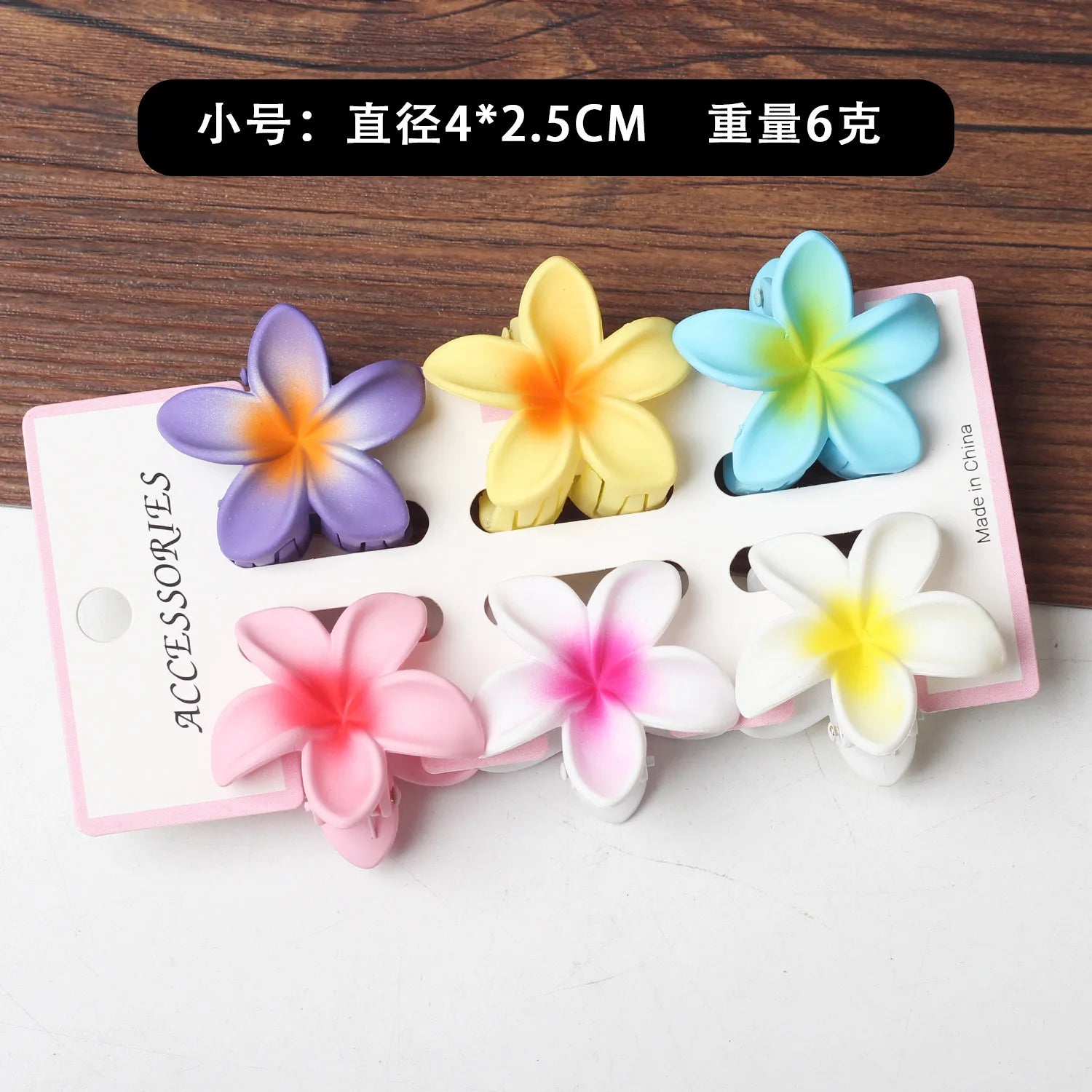 6Pcs Fashion Colorful Transparent Flower Small Hair Claw Clips clamp Hairpin Barrette for Thick Thin Hair Accessories for Women-belleandkai.com