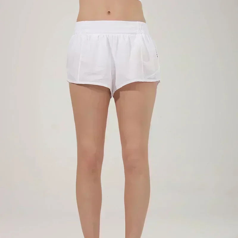 Lemon Women Hotty Hot Yoga Shorts Micro-elastic Low-rise Athletic Short With Liner Workout Running Sport Tummy Control Shorts-belleandkai.com