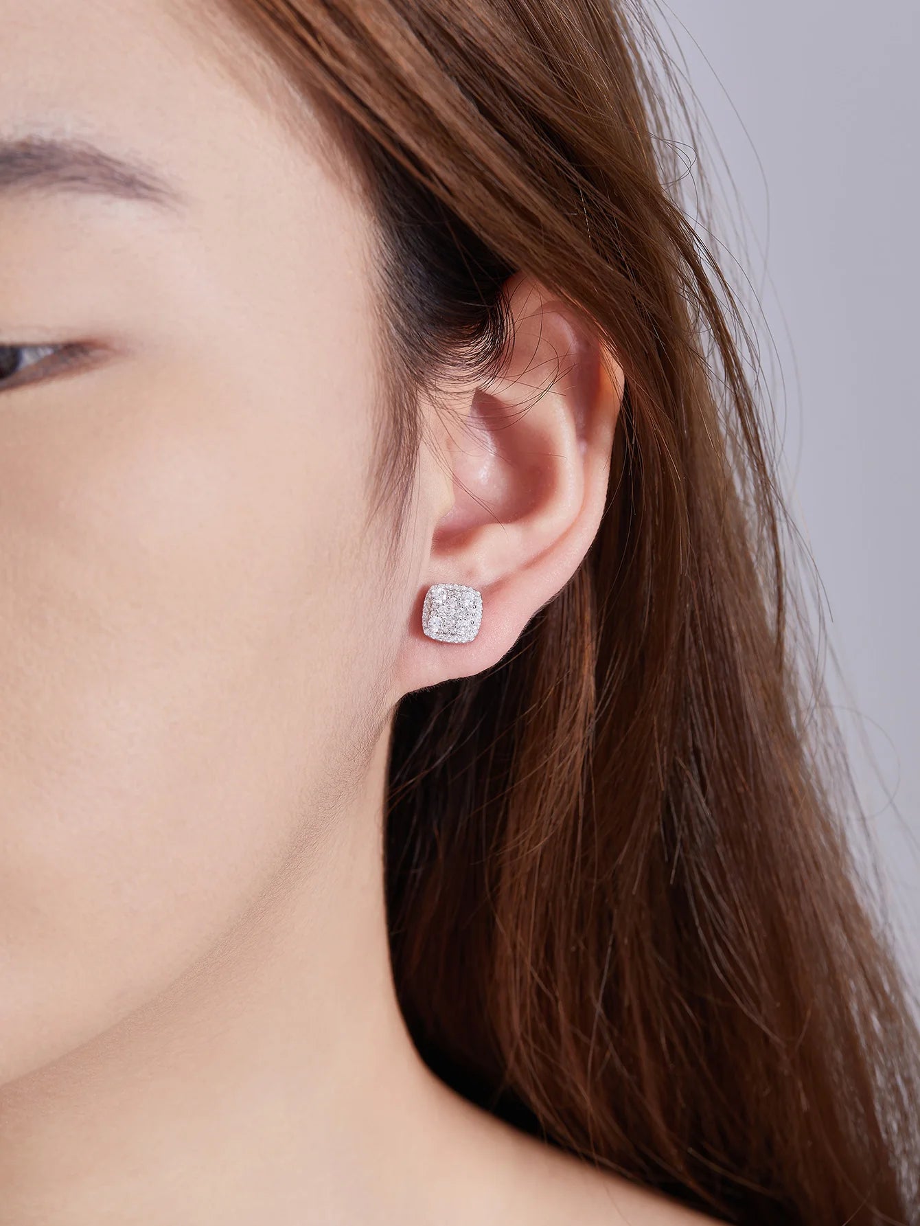 Cushion Earrings Moissanite Stud Earring for Woman Full Diamond Earring Engagemet New 2025-belleandkai.com