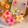 6Pcs Hawaiian Gradient Hair Clips Flower Hair Claws Women Hair Accessories Small Size Fashion Headwear Hairpin Crab Barrette-belleandkai.com