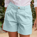Women'S Summer Shorts Soft Stretch Twill Shorts With Side Pockets Classic Solid Straight Button Daily Commute Comfy Shorts-belleandkai.com