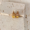 Lxalry Citrine Studs – Gold & Diamond Hypoallergenic Earrings, November Birthstone Gift for Success & Wisdom-belleandkai.com