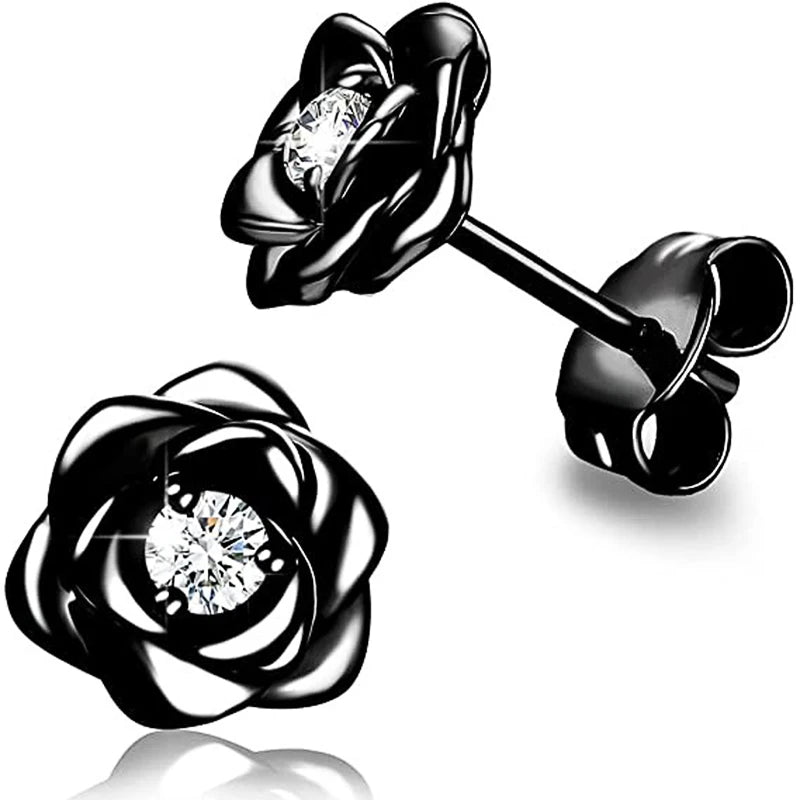 CAOSHI Dainty Flower Stud Earrings for Women Delicate Ear Studs for Daily Life Brilliant Zirconia Accessories for Engagement-belleandkai.com