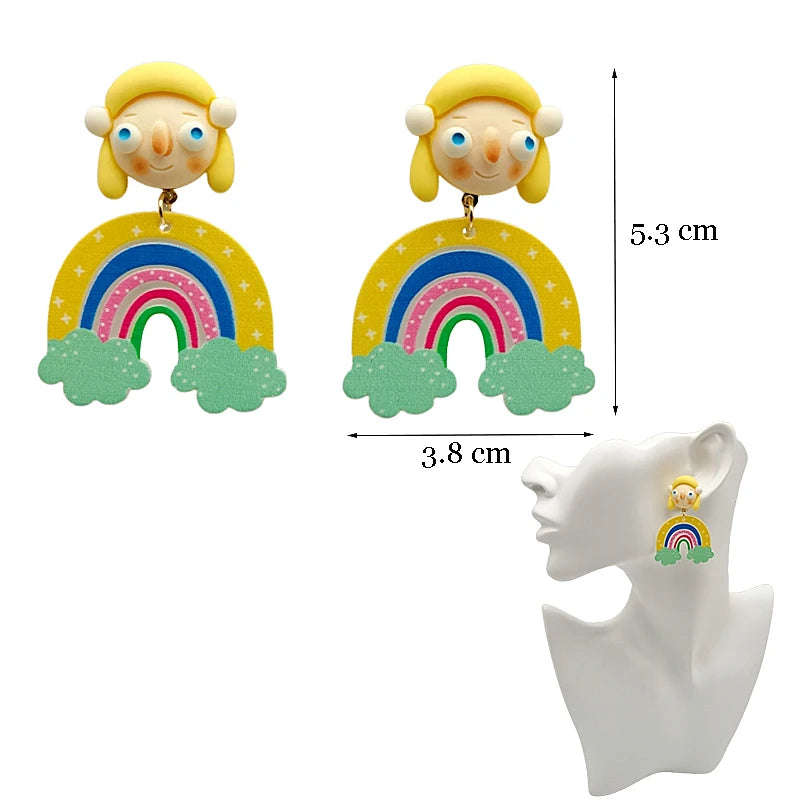 Top Sale Fashion Colourful Dangle Earrings for Women Accessories Stud Earring Y2K Pendientes New In Resin Earings-belleandkai.com