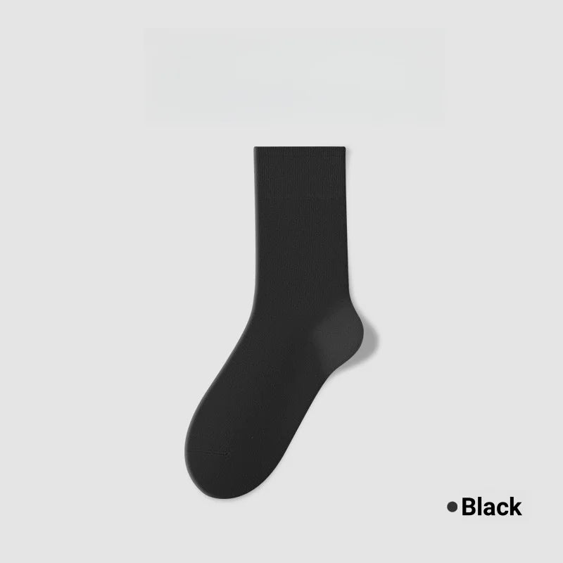 1/5 Pairs Cotton Socks Women Seamless Soft Crew Socks Medium Tube Long Loose Casual Solid Color Anti-Pilling Breathable-belleandkai.com