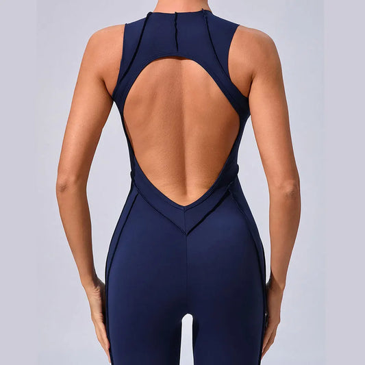 Women Tracksuit Sports Overalls Padding Sporty Jumpsuit Sportswear Woman Gym Set Sleeveless Yoga Clothing Suit for Fitness Set-belleandkai.com