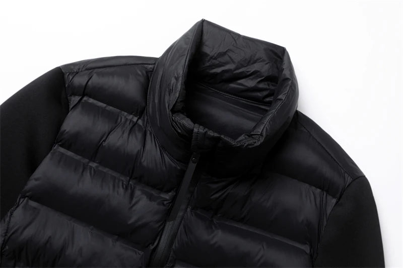 RARF Women's stand-up collar pressure glue zipper Black splicing space cotton jacket jacket for women-belleandkai.com