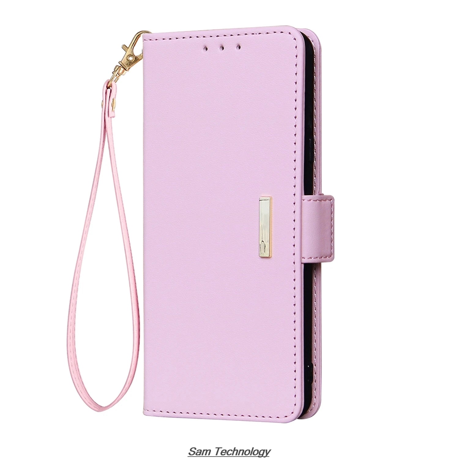 Magnetic buckle Leather Case for OPPO Realme C63 Wallet RFID BLOCKING Flip Cover Women Girls Simple Capa Fundas Coque-belleandkai.com