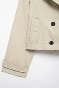 TRAF Women Autumn 2024 New Fashion Short Jacket Coat Chic Lapel Casual Double-breasted All-match Thin Coat Outerwear Mujer-belleandkai.com