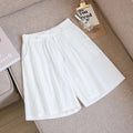 2024 Women Cotton Shorts,Summer Casual Solid Two Pockets shorts high waist loose shorts for girls Soft Cool female shorts-belleandkai.com