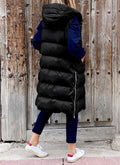 Women's Long Coat Vest With Hood Autumn Winter Sleeveless Warm Cotton Down Coat Waistcoat Quilted Vest Down Jacket Outwear 5XL-belleandkai.com